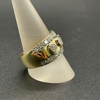 Unisex 9ct Yellow Gold Natural Diamond Ring