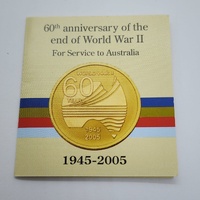 Australian Mint WWII 60th Anniversary End of War Coin 2005 Uncirculated