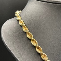 Unisex 9ct Yellow Gold Twist Rope Link Necklace