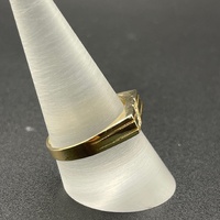 Mens 9ct Yellow Gold Diamond Signet Ring