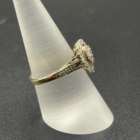 Ladies 9ct Yellow Gold Natural Diamond Cluster Ring