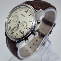 Fossil FS4738 Mens Chronograph Watch Brown Leather Quartz White Dial