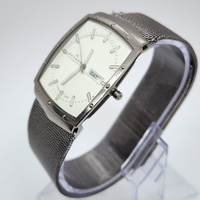 Skagen Denmark 396LTTW Vintage Rectangular Mesh Band Quartz Watch