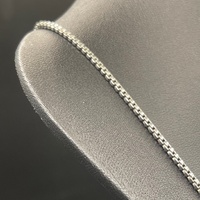 Unisex 925 Sterling Silver Box Link Necklace