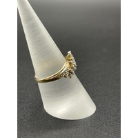 Ladies 9ct Yellow Gold Natural Diamond Ring