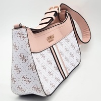 GUESS Noelle Monogram Shoulder Bag Pink White KG787919