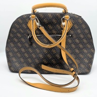 Guess Jensen Brown Logo Dome Satchel Bag