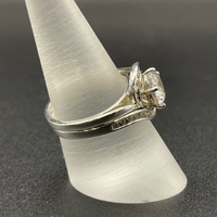 Ladies 925ct Sterling Silver CZ Bridal Ring Set