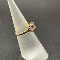 Ladies 9ct Yellow Gold Purple Gemstone Ring