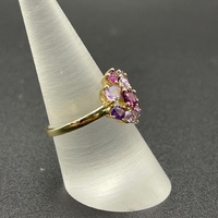 Ladies 9ct Yellow Gold Purple Gemstone Ring