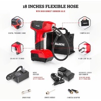 Bullseye Pro Max Deluxe Tire Inflator Portable Air Compressor Red