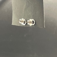 Ladies 14ct White Gold CC Diamond Stud Earrings