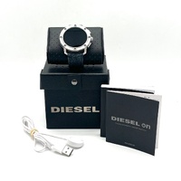 Diesel DW1001 Axial Stainless Steel Smartwatch with Denim Blue Strap