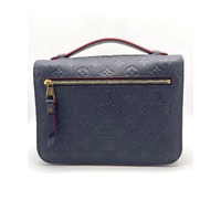 Louis Vuitton M44071 Monogram Empreinte Leather Pochette Metis Bag Marine Rouge