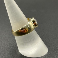 Ladies 14ct Yellow Gold Blue Gemstone Ring