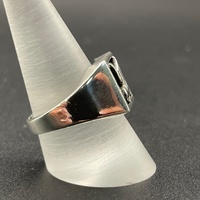 Mens 925 Sterling Silver Eagle Diamond Ring