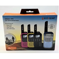 Ecoxgear 4 Pack Handheld Radio EXG50-4PK UHF CB Handheld Radio