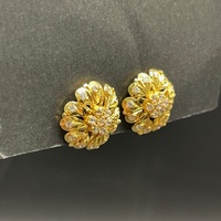 Ladies 22ct Yellow Gold Flower Stud Earrings