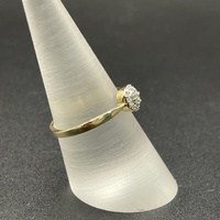 Ladies 10ct Yellow Gold Natural Diamond Cluster Ring