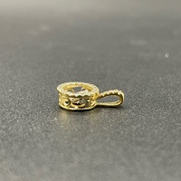 Ladies 10ct Yellow Gold Round Diamond Cluster Pendant