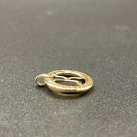 Ladies 9ct Yellow Gold Cubic Zirconia Letter K Round Pendant