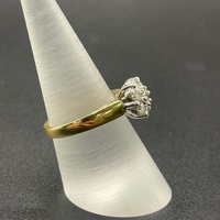 Ladies 18ct Yellow Gold Natural Diamond Cluster Ring