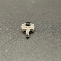 Ladies 10ct White Gold Blue Sapphire & Diamond Pendant