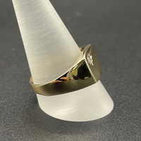 Mens 9ct Yellow Gold Natural Diamond Signet Ring