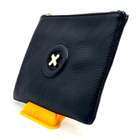MIMCO 60252642 Day Dream Black Leather Wristlet Clutch Pouch Rose Gold Zip