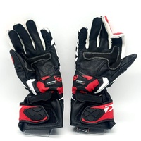 Ixon RS Circuit-R Gloves Size M Leather Racing Motorcycle Black White Red