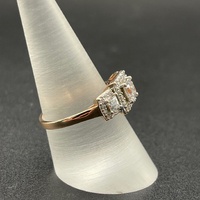 Ladies 9ct Rose Gold Diamond Simulants Ring