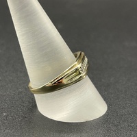 Mens 9ct Yellow Gold Natural Diamond Ring