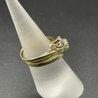 Ladies 9ct Yellow Gold Diamond Triple Ring Set