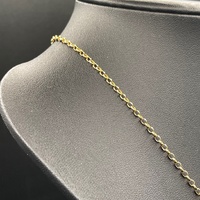 Ladies 9ct Yellow Gold Belcher Link & Purple Pendant