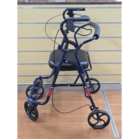 Mobilitymate Foldable 4 Wheel Rollator Walker with Seat and Brakes
