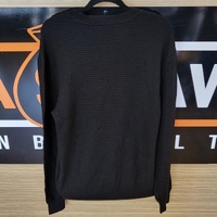 Emporio Armani Men's Black Ribbed Knit Crewneck Sweater Size S Authenticated CLG