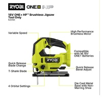Ryobi RJS18X 18V ONE+ HP Brushless Jigsaw Skin Only On Board LED Worklight