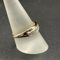 Ladies 10ct Yellow Gold Natural Diamond Ring