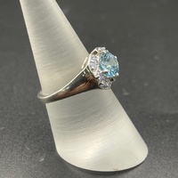 Ladies 925 Sterling Silver Blue & Purple Gemstone Ring