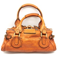 Chloe Paddington Orange Leather Handbag Gold Tone Hardware with Padlock and Key