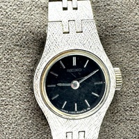 Seiko 1100-1480 Ladies Vintage Manual Wind Watch Bark Finish Japan