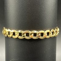 Unisex 9ct Yellow Gold Curb Link Bracelet