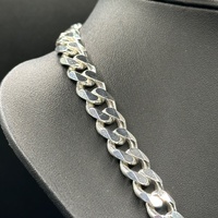 Mens 925 Sterling Silver Chunky Curb Link Necklace