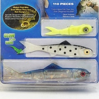 Banjo Minnow 006 Fishing Lure Set 110 Pieces Soft Plastic Baits Kit for Bass Freshwater & Saltwater Fishing