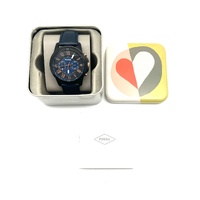 Fossil Grant FS5061 Chronograph Blue Dial Leather Mens Watch 44mm