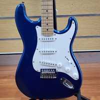 Electric Guitar 6 String S-Style Metallic Blue Maple Neck SSS Chrome