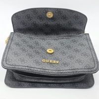 GUESS Black Logo Convertible Crossbody Shoulder Bag Gold Hardware