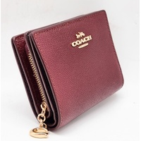 Coach Snap Wallet in Crossgrain Leather Dark Wine CCM75 Bifold