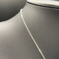 Unisex 925 Sterling Silver Curb Link Chain & Cross Pendant Necklace