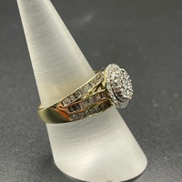 Ladies 9ct Yellow Gold Diamond Cluster Ring